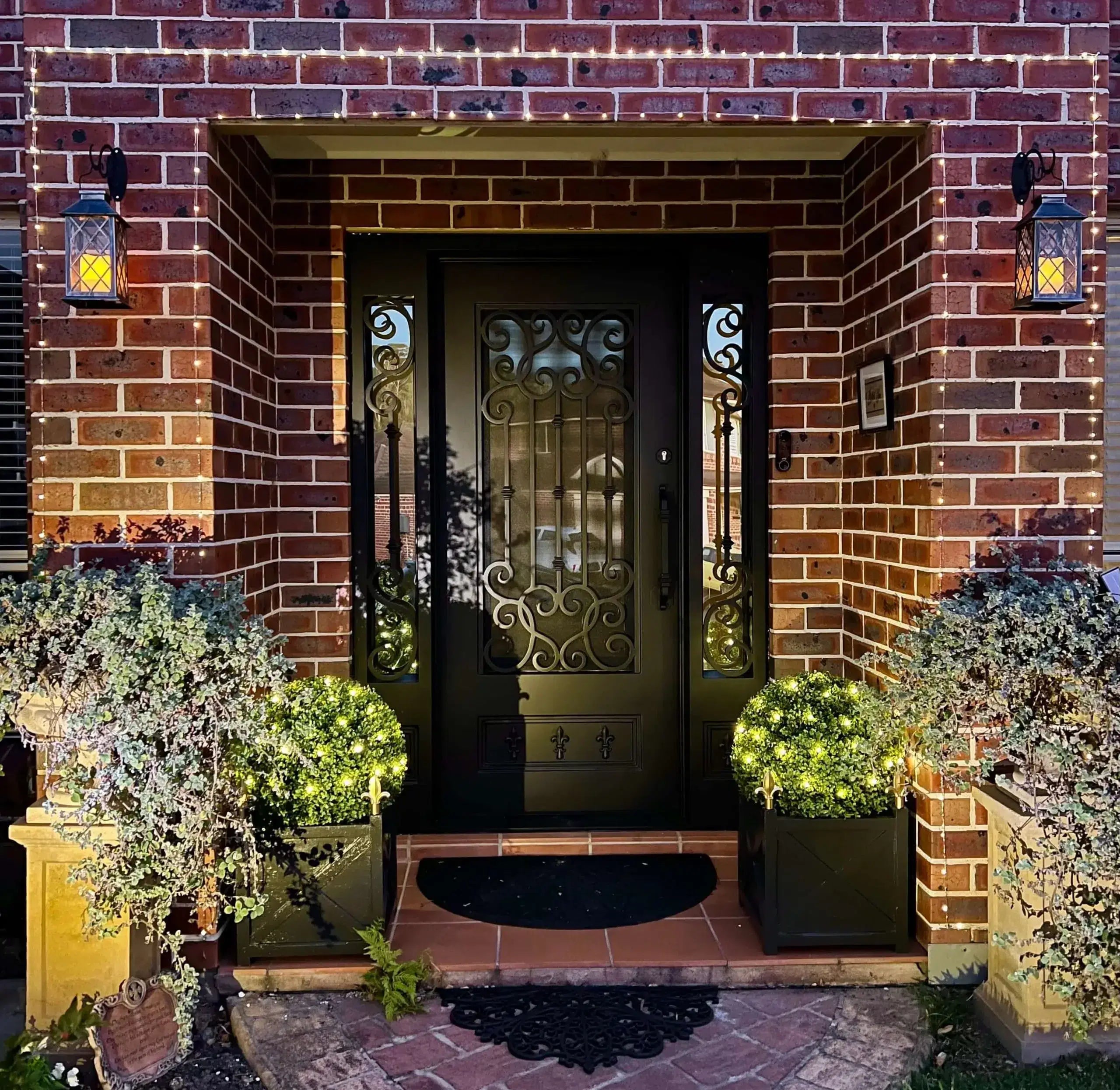 Almost Natural Artificial Buxus Topiary Ball installed in patio