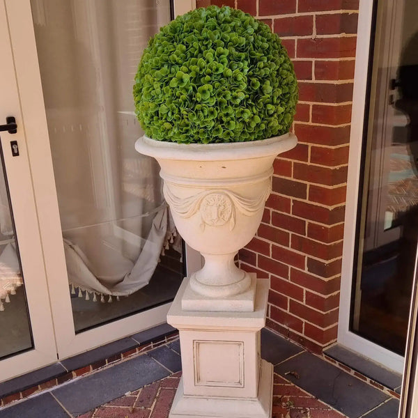 Artificial Rose Clover Topiary Ball 17 UV Resistant Set of 2