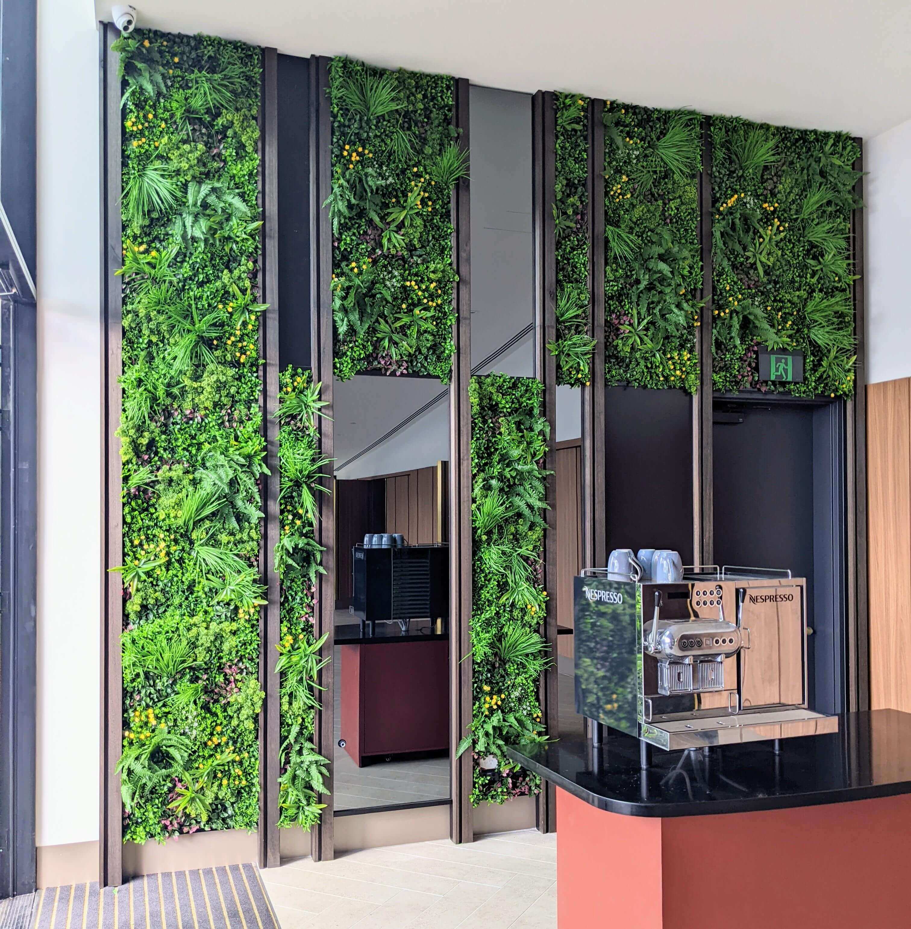 Country Fern Artificial Vertical Garden install at a hotel