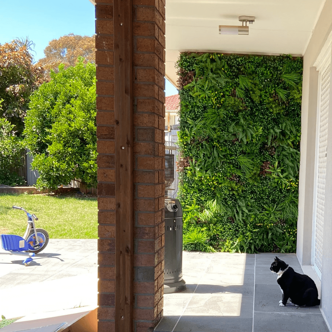 Country Fern Artificial Vertical Garden outdoor porch install
