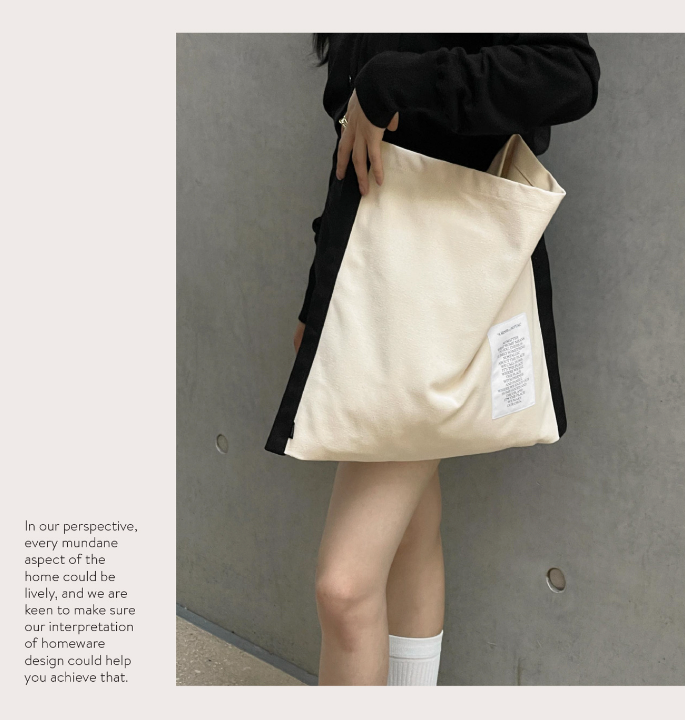 Voyage creamy color canvas crossbody high capacity tote bag, by A Bit Sleepy homedecor concept store