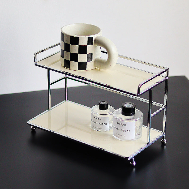 Simple iron and acrylic cosmetic shelf and kitchen desktop cups and mugs storage rack, by A Bit Sleepy homedecor concept store