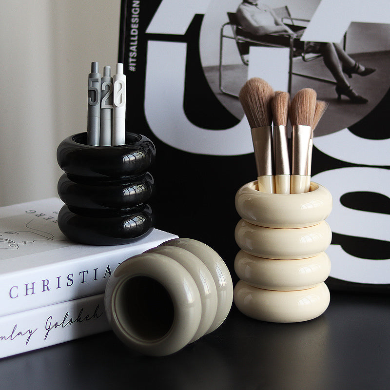 Chunky donuts cosmetic brush pen container storage, by A Bit Sleepy homedecor concept store