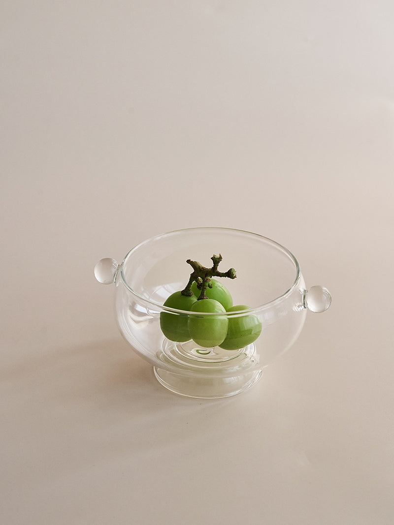 Chunky and mellow aesthetic globe glass dessert and yogurt bowl, by A Bit Sleepy homeware concept store