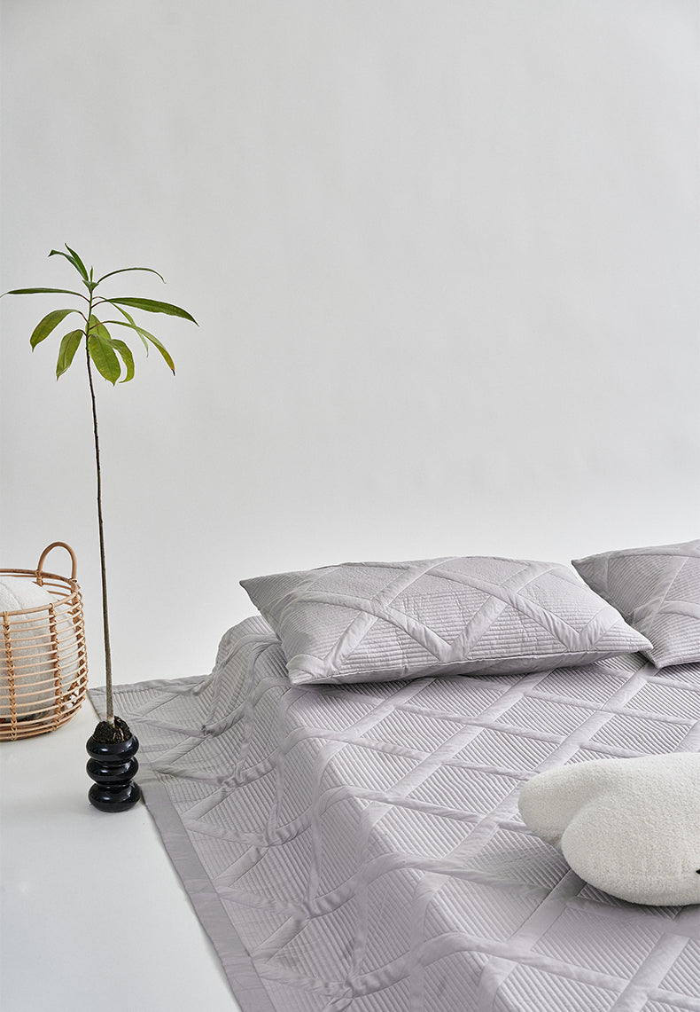 Plain white quality silk Tencel fiber quilt and pillow case, by A Bit Sleepy homeware concept store