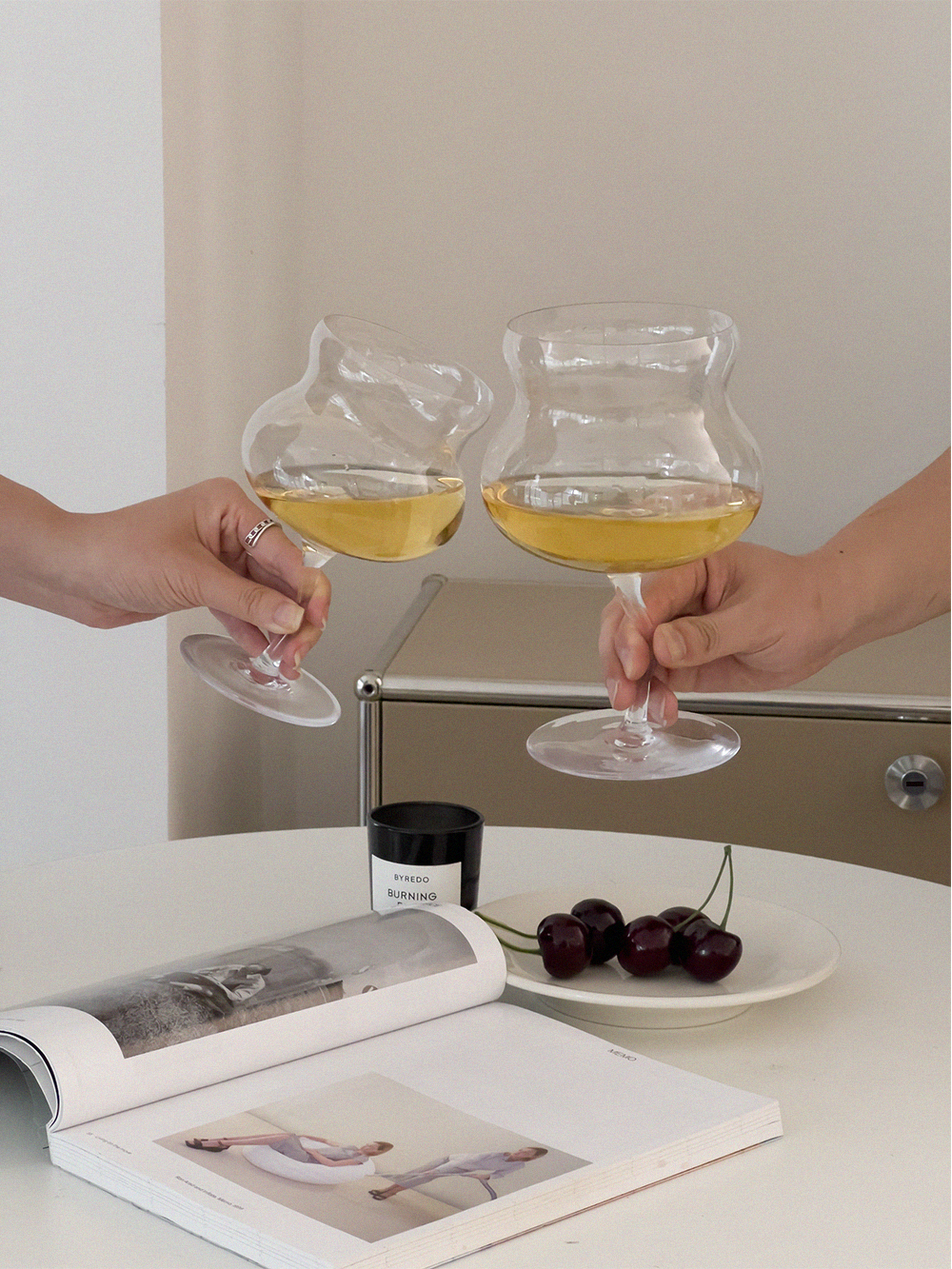 Pear shape beer and wine crystal glass goblet, good tableware and gift idea, by A Bit Sleepy homedecor concept store