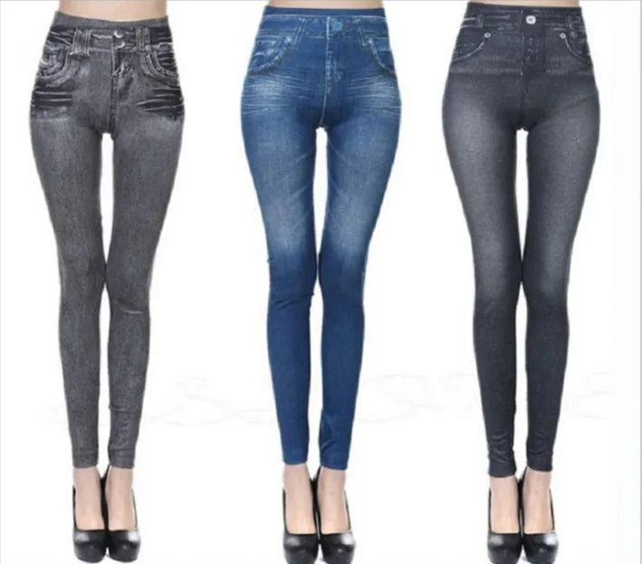 Classic Comfort High-Waist Denim Leggings