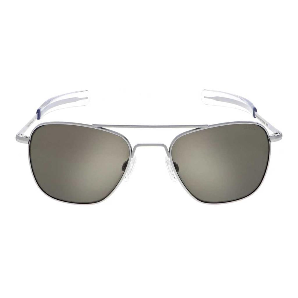 Aviator Fusion Slate Sunglasses Matte Chrome with Blue Sapphire Inlay |  Randolph – Larrimor's