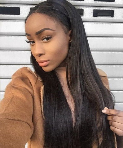 kinky straight lace front wig human hair