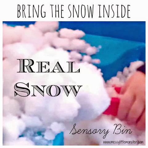bring real snow inside for a fun sensory bin play activity 