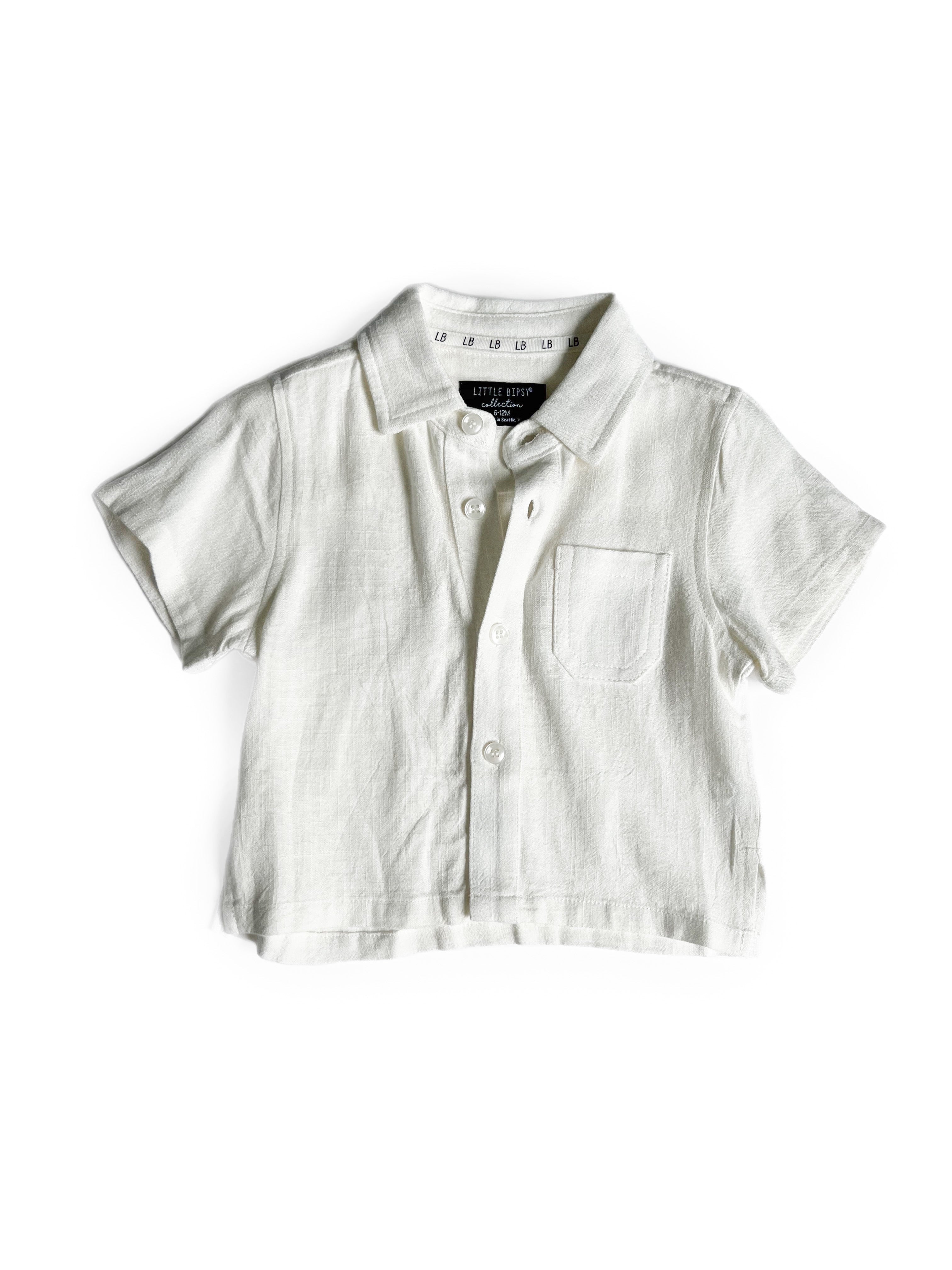 Linen Button Up | White