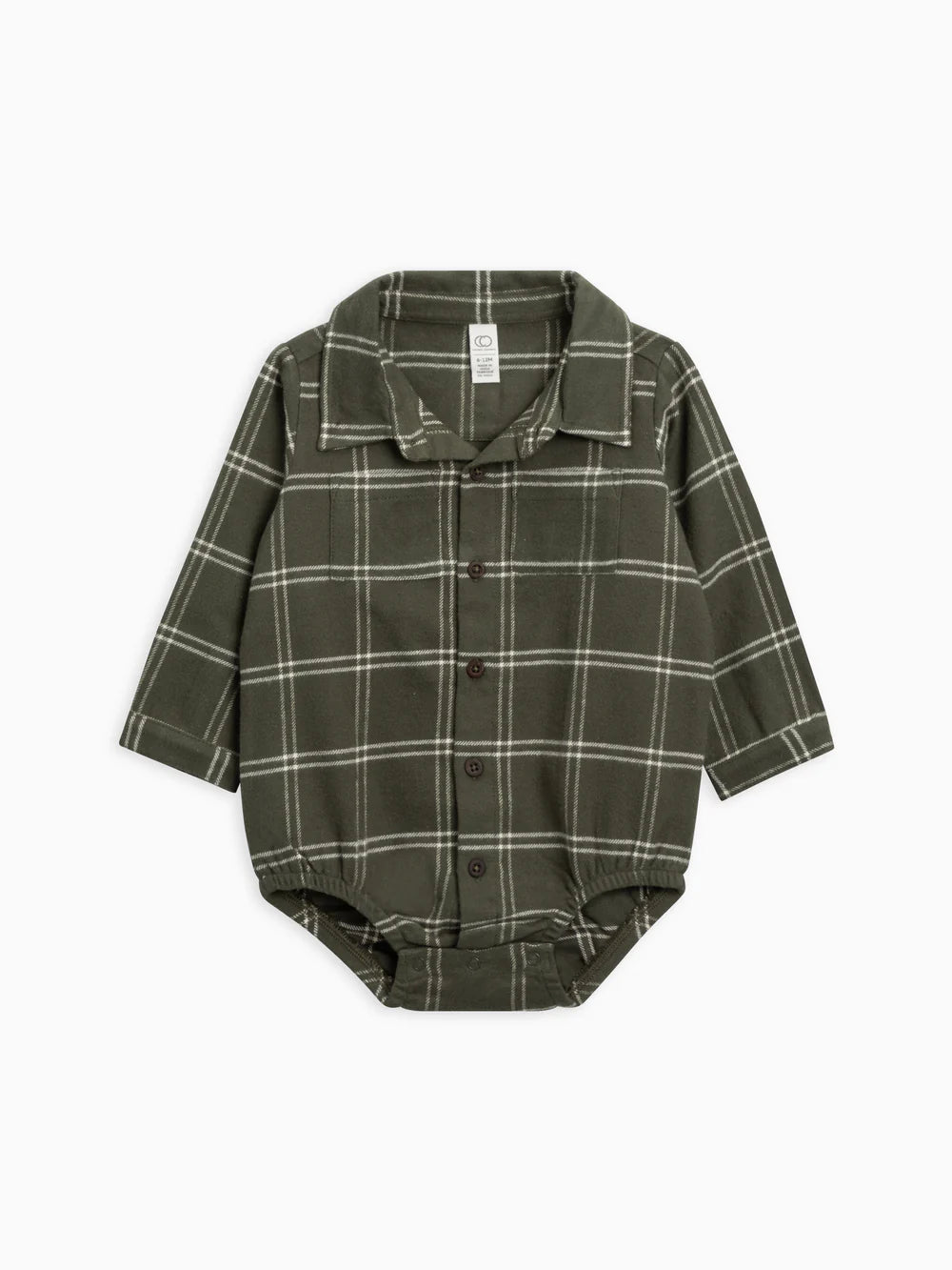Carson Flannel Collared Button Down Bodysuit | Cypress Plaid