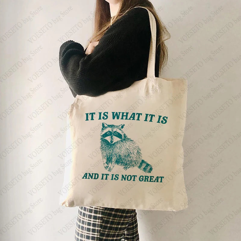 New Fashion Raccoon Pattern Shoulder Bags Animals-Aso