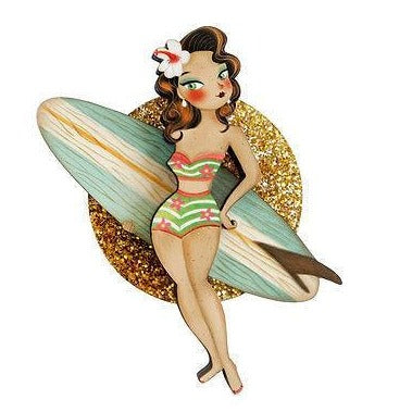Tropical Tiki Girl Brooch by Laliblue – Quirks!