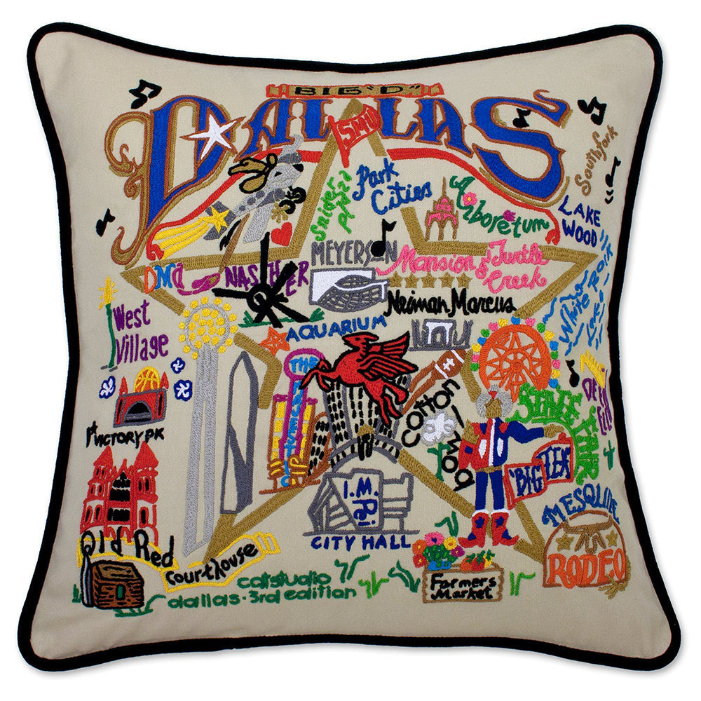  Las Vegas Hand-Embroidered Pillow