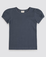 Load image into Gallery viewer, Pointelle Organic T-shirt - blue
