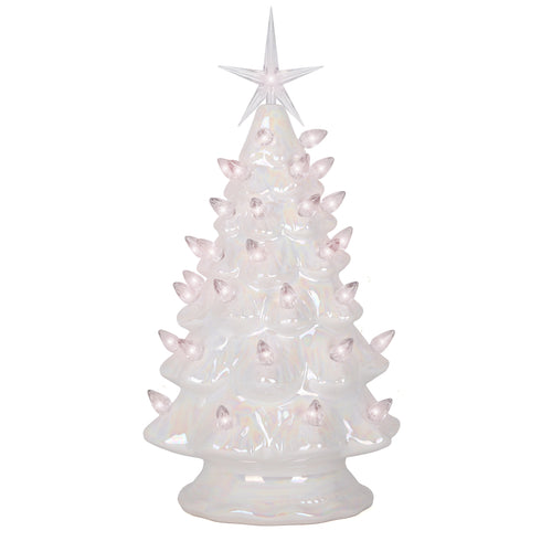 Mullally LED White Ceramic Christmas Tree, Set of 2 – Homesmartcamera