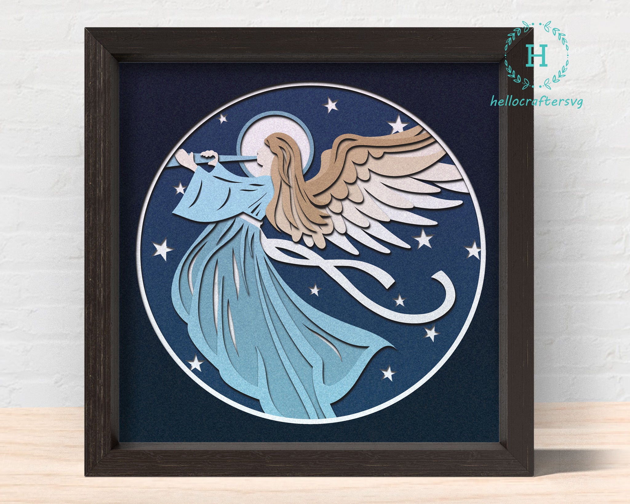 3d ANGEL Svg, CHRISTMAS Shadow Box Svg - hellocraftersvg