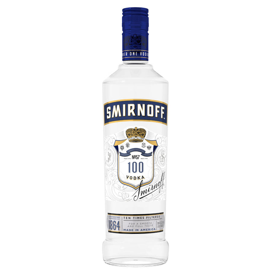 No.57 and Spirits Wine Smirnoff Label Proof Blue Mega 1.75L Vodka – 100