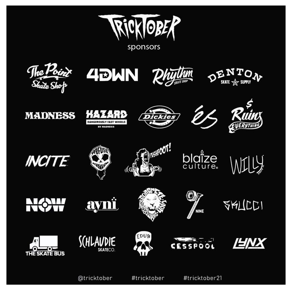 Tricktober 2021 Sponsor List