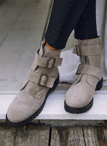 suede biker boots ladies