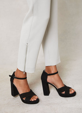 mint velvet off white eyelet detail capri trousers