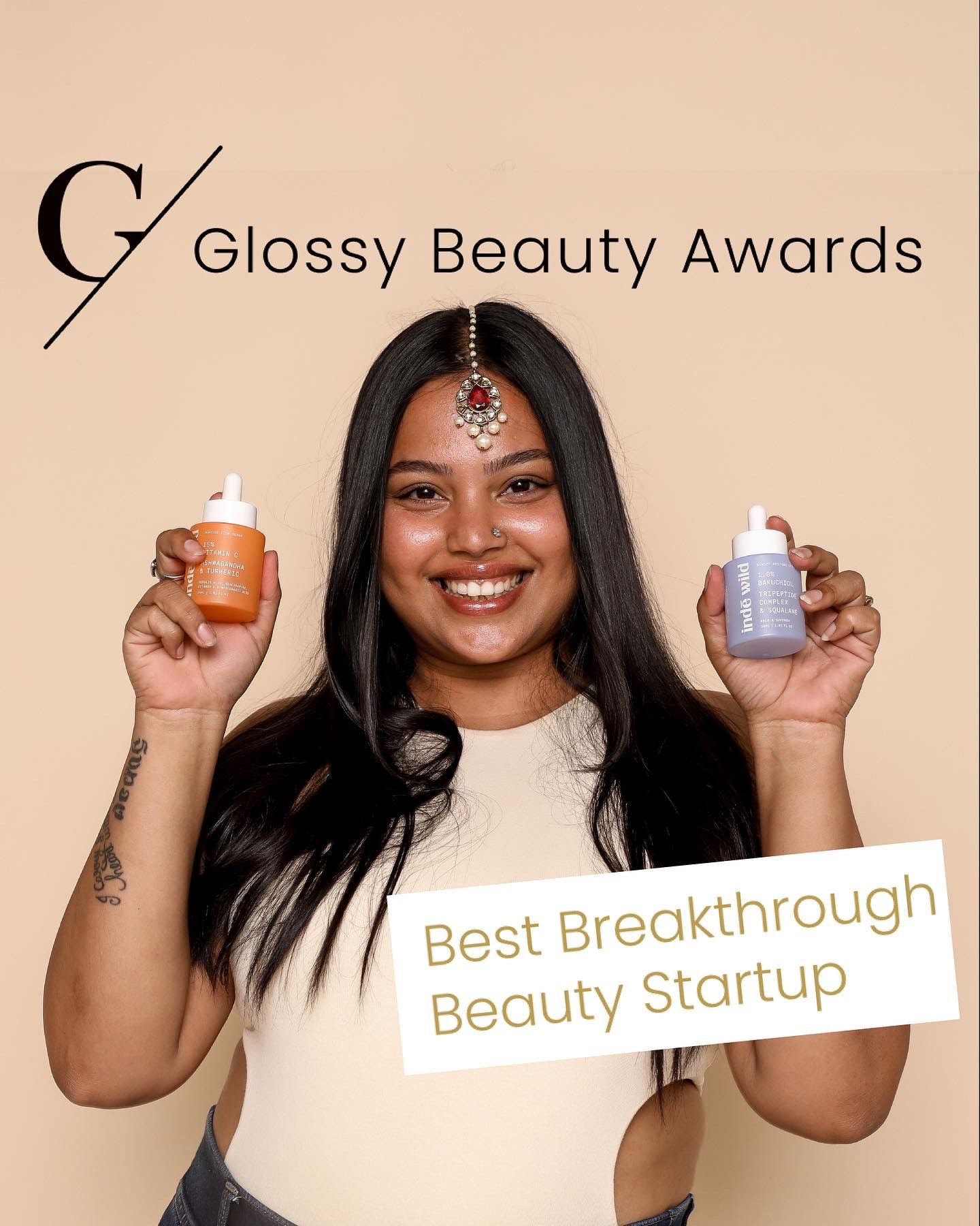 Best Breakthrough Beauty Startup Award by Glossy Magazine