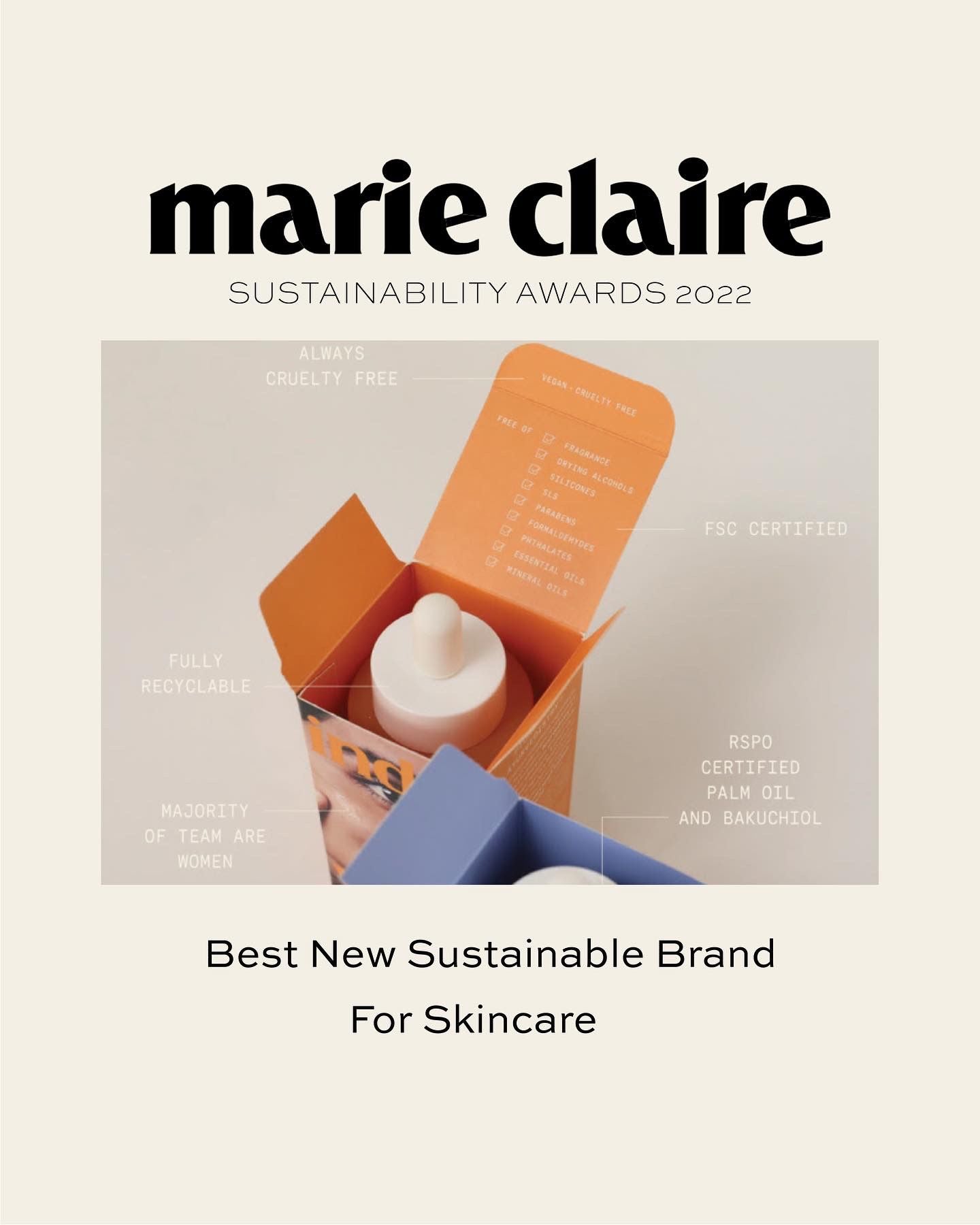 Marie Claire Sustainability Award