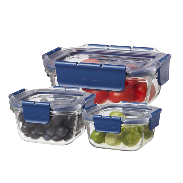 Glass Meal Prep Containers 3 Compartment (950 ML) - Glass Lunch Box with  Lid