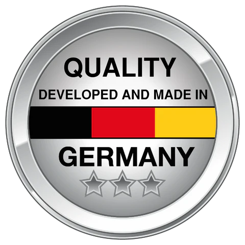 Qualitätssiegel: Entwickelt und Hergestellt in Deutschland / Developed And Made In Germany