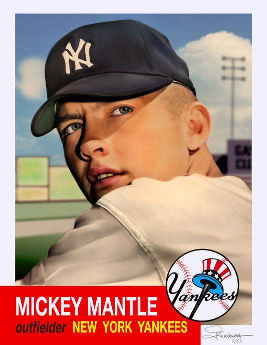 Mickey Mantle 1954 Topps Card Archival Print