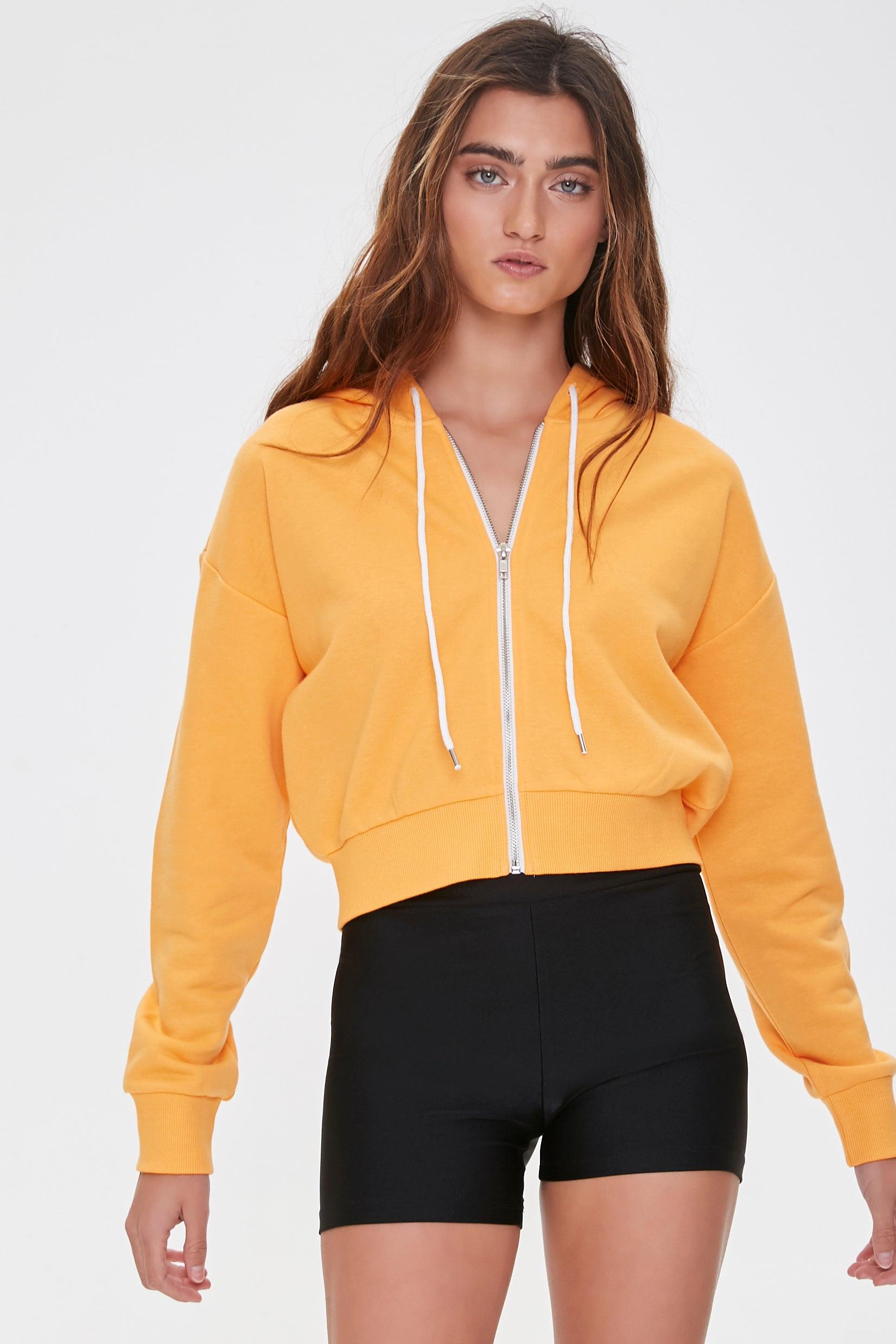 forever 21 cropped zip up hoodie