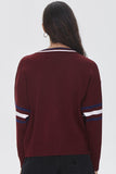 Burgundymulti NYC Varsity-Striped Cardigan Sweater 2