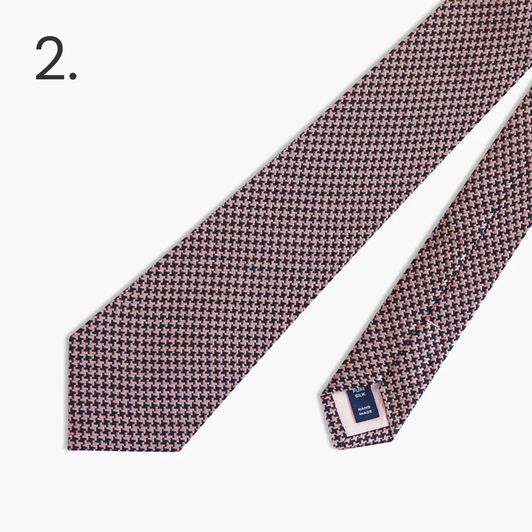  Pink Mini Dogtooth Silk Tie