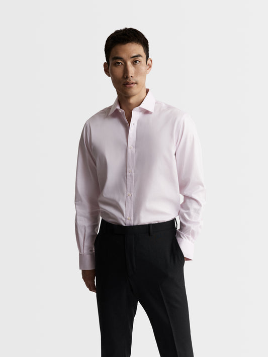 Max Performance Pink Twill Fitted Single Cuff Classic Collar Shirt –  tmlewinuk