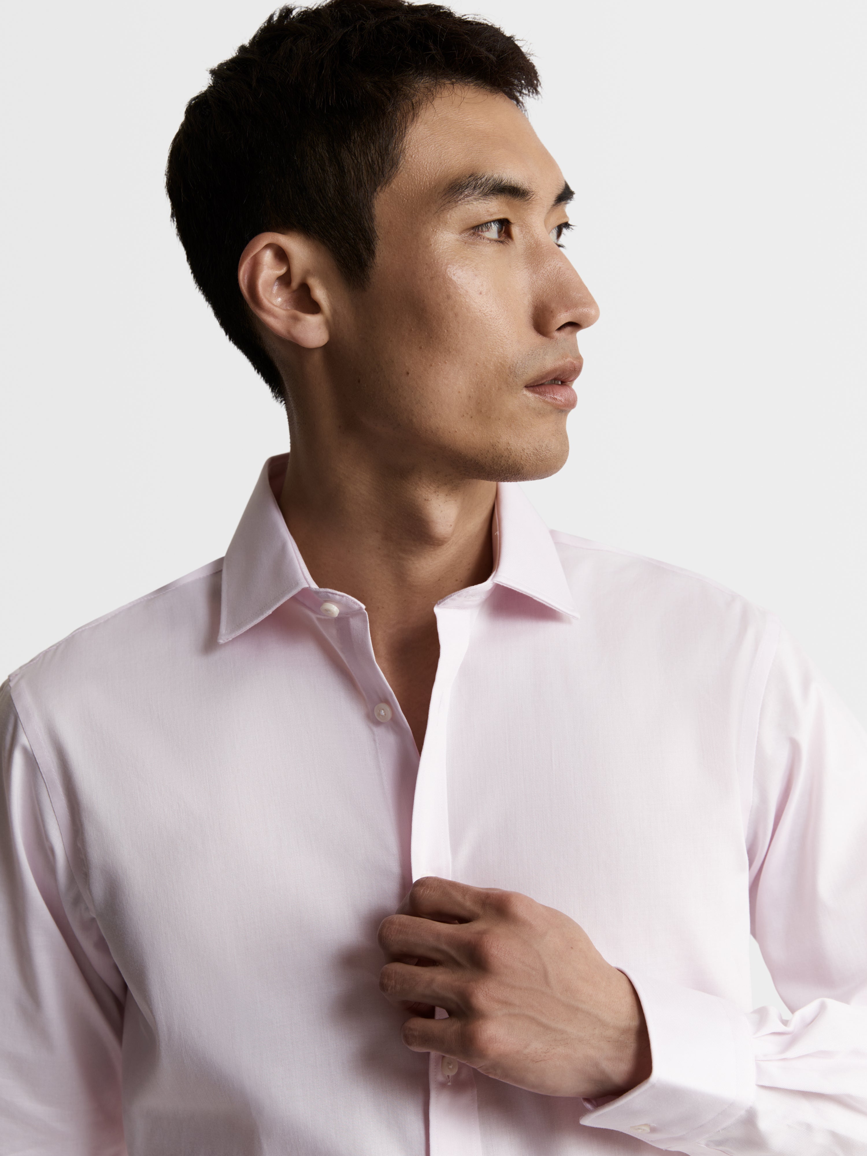 Max Performance Pink Twill Regular Fit Classic Collar Single Cuff Shirt