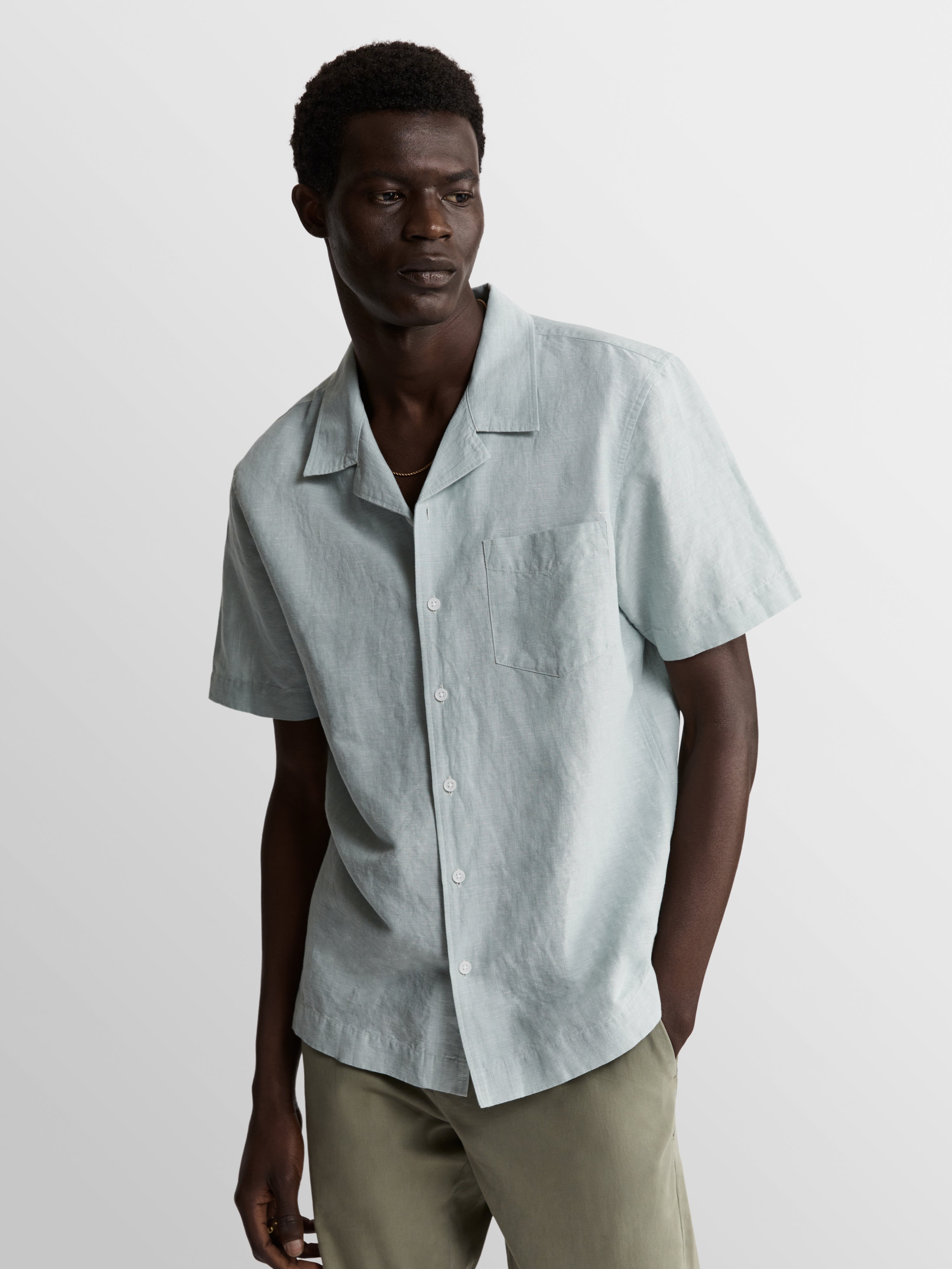 Mint Green Linen Casual Shirt