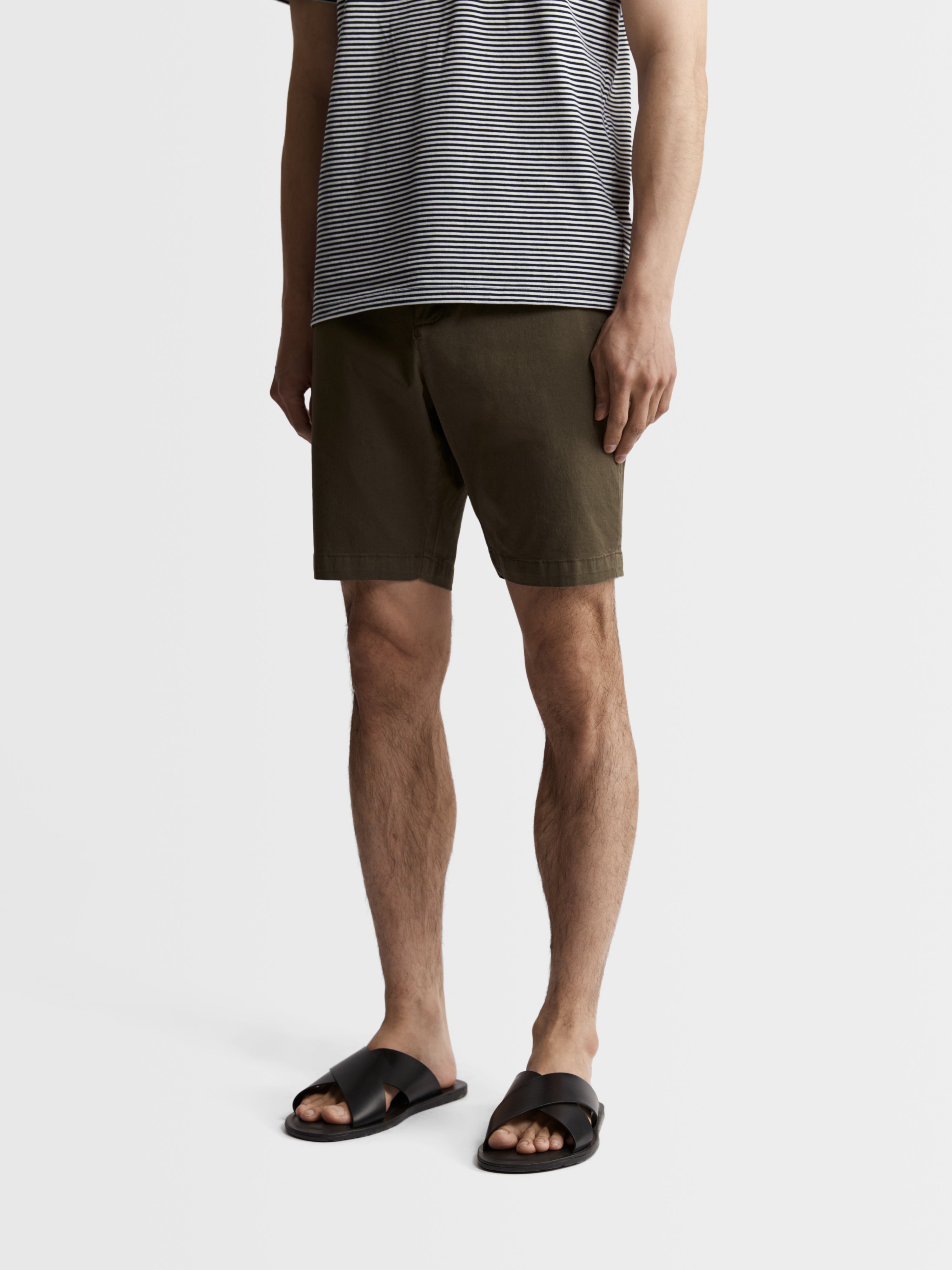 Slim Fit Khaki Chino Shorts