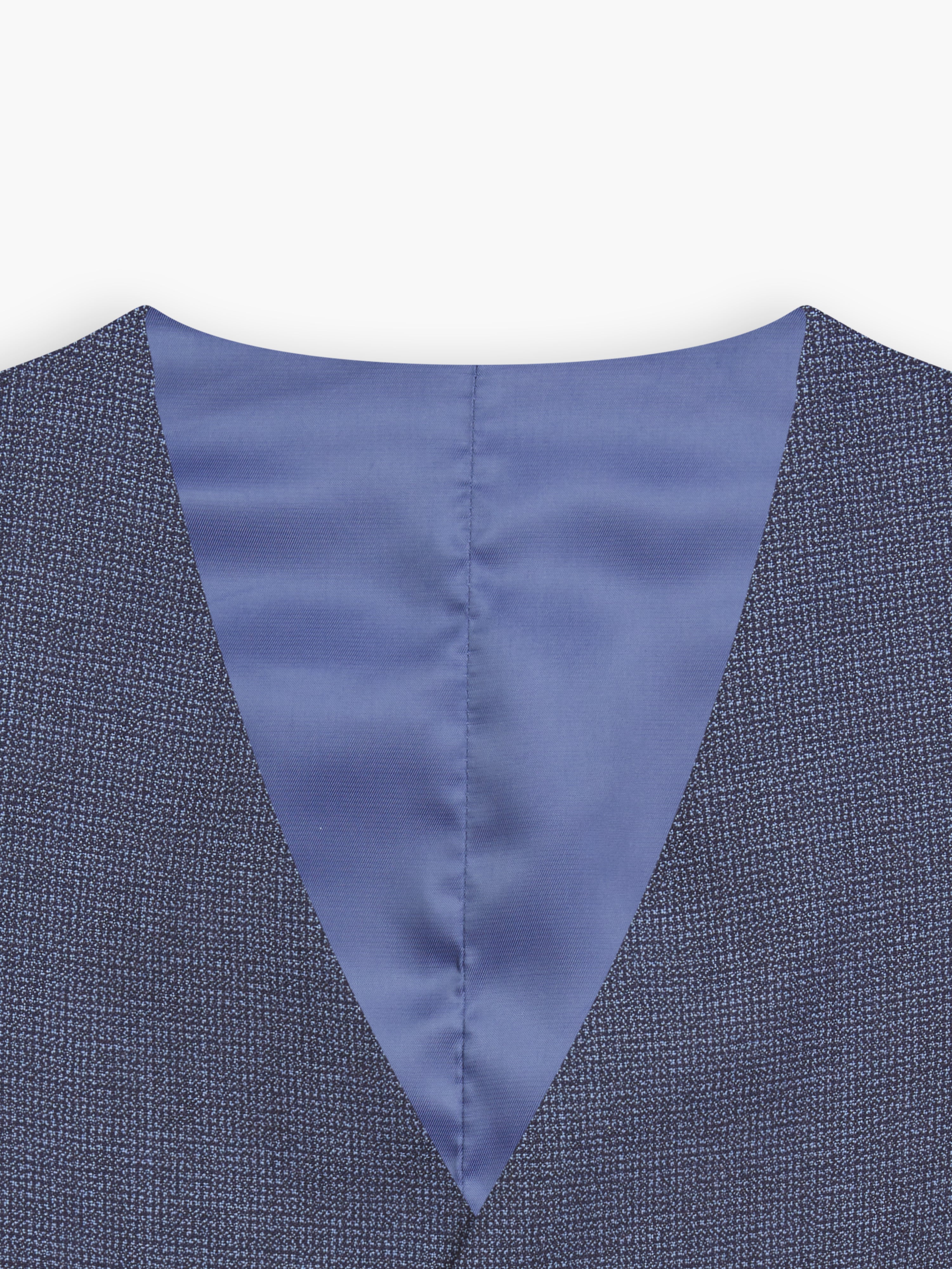 Lovell Infinity Slim Fit Blue Semi Plain Waistcoat