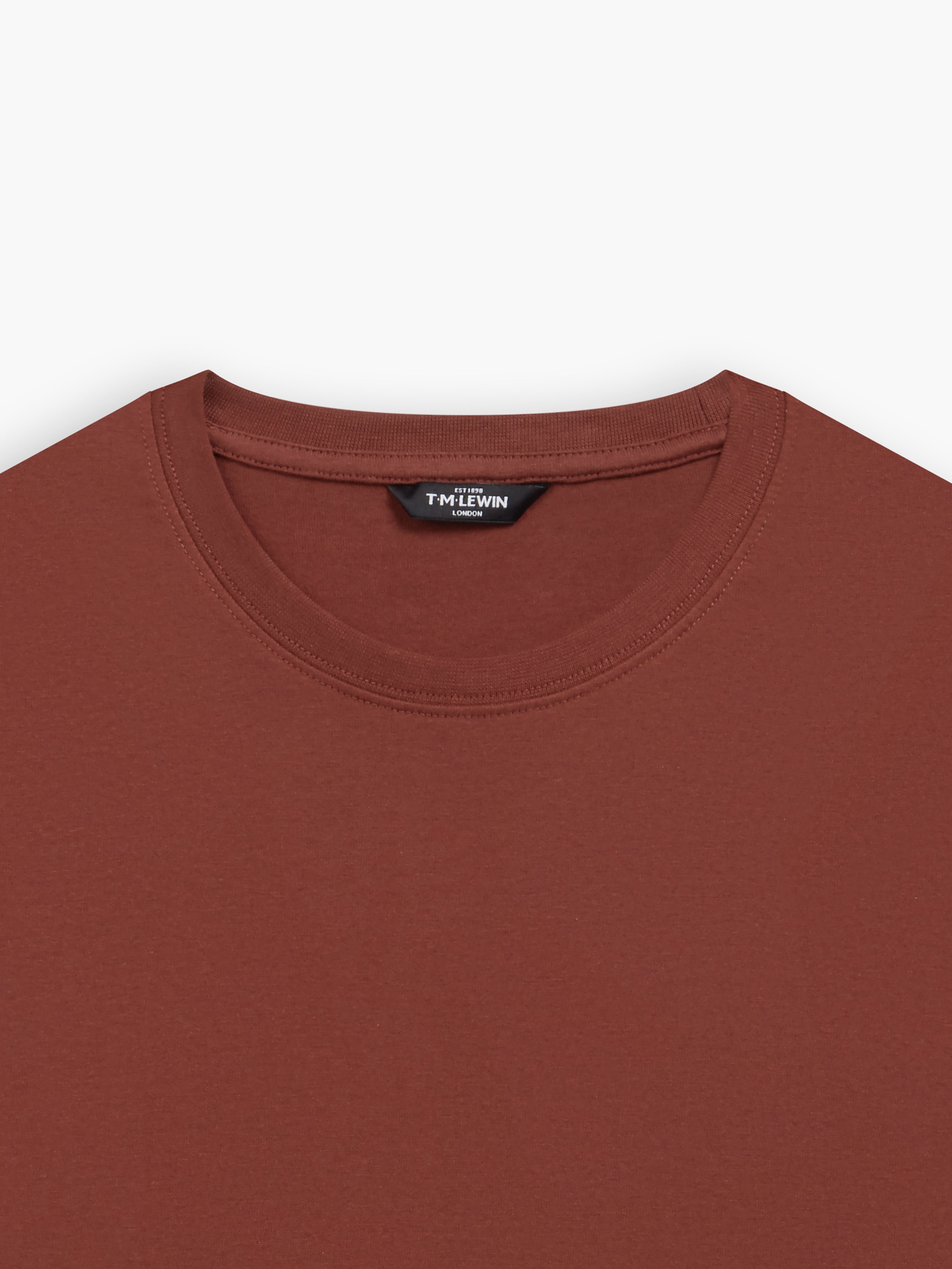 Burgundy Organic Cotton Crew Neck T-Shirt