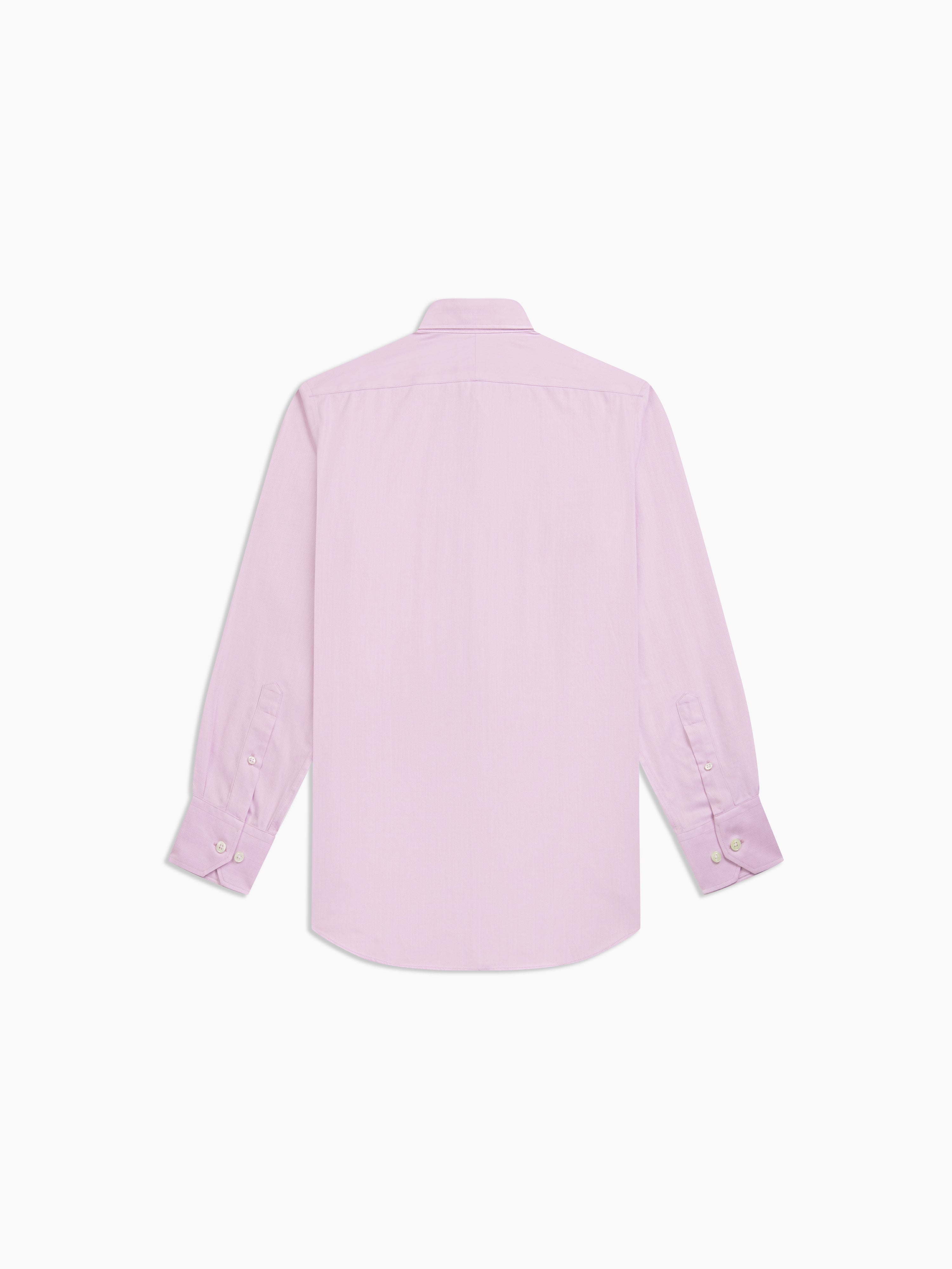 Non-Iron Lilac Herringbone Slim Fit Single Cuff Semi-Cutaway Collar Shirt