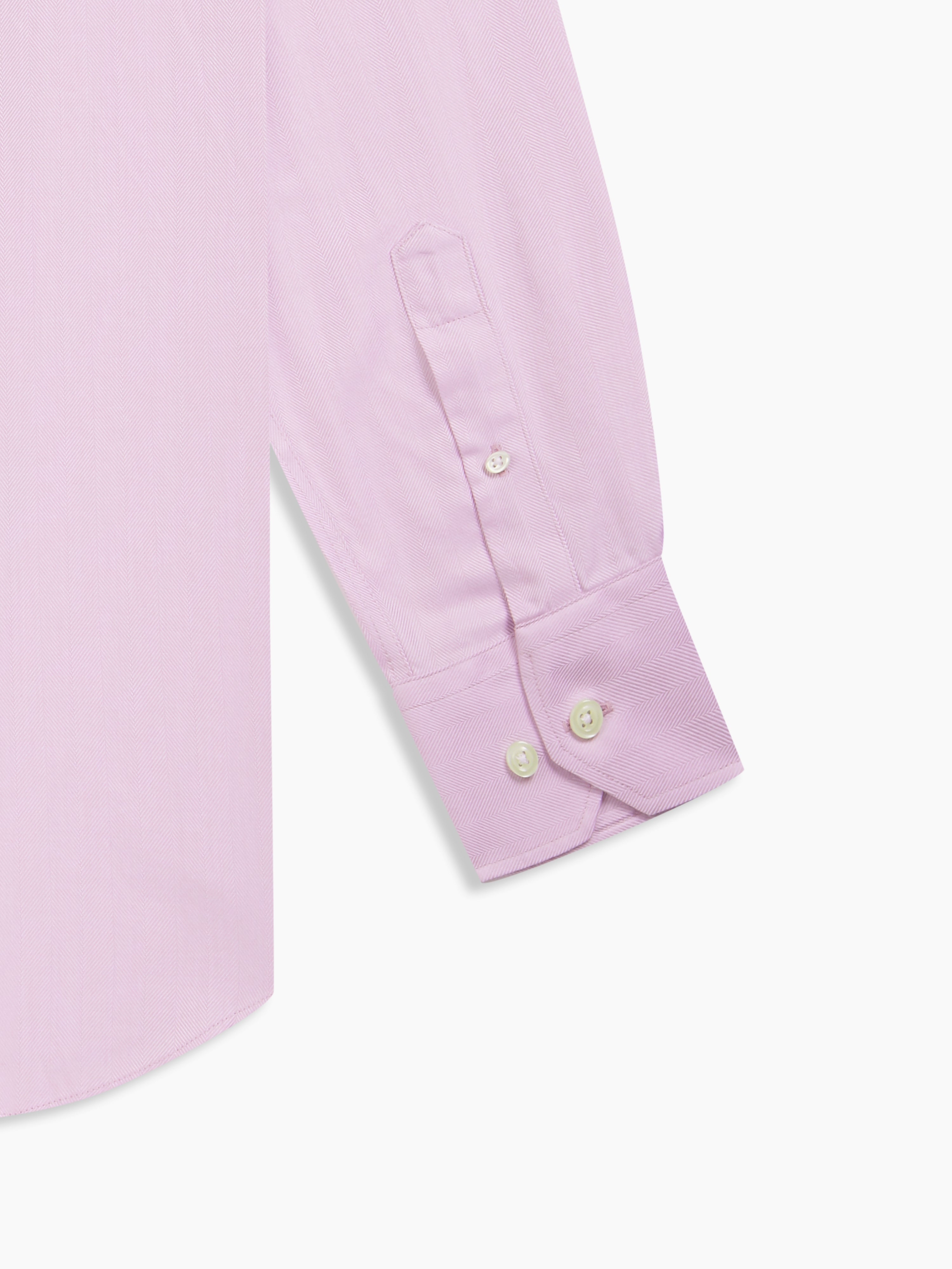 Non-Iron Lilac Herringbone Fitted Single Cuff Semi-Cutaway Collar Shirt