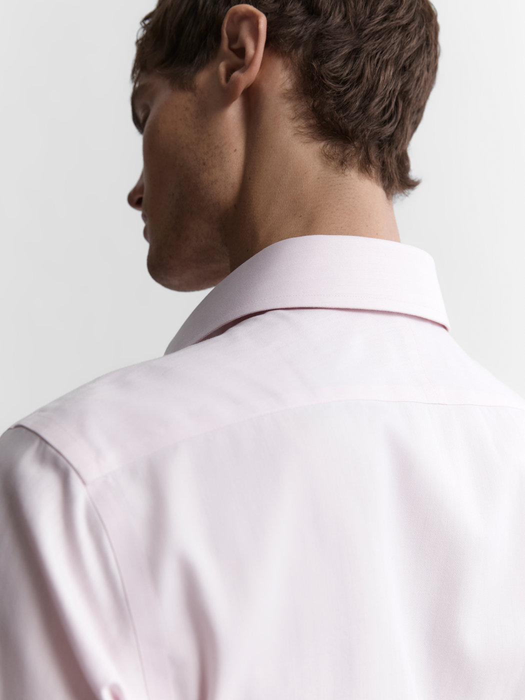 Non-Iron Pink Small Herringbone Slim Fit Dual Cuff Classic Collar Shirt