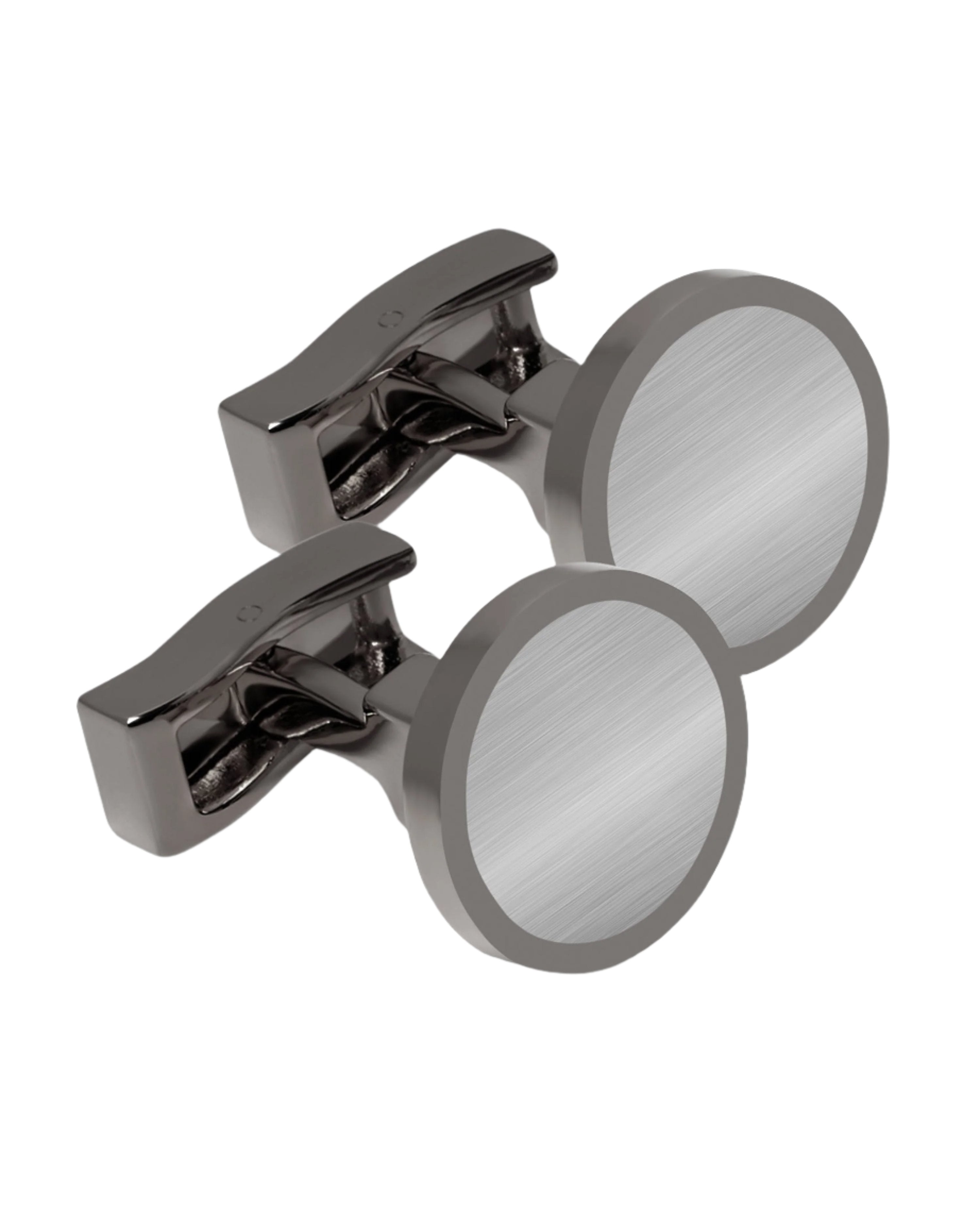 Gunmetal Circle Cufflinks