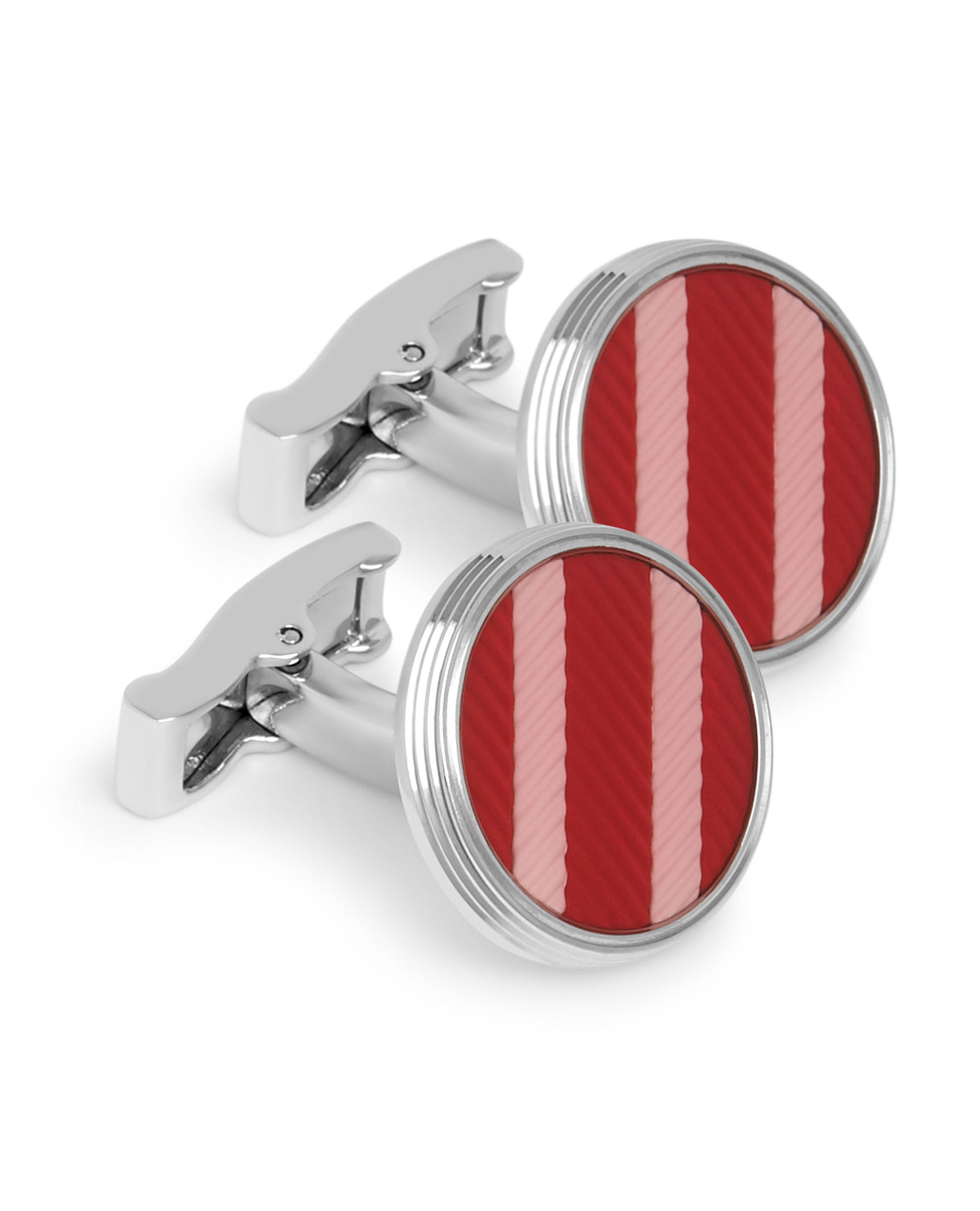 Luxury Red Military Stripe Texture Cufflinks