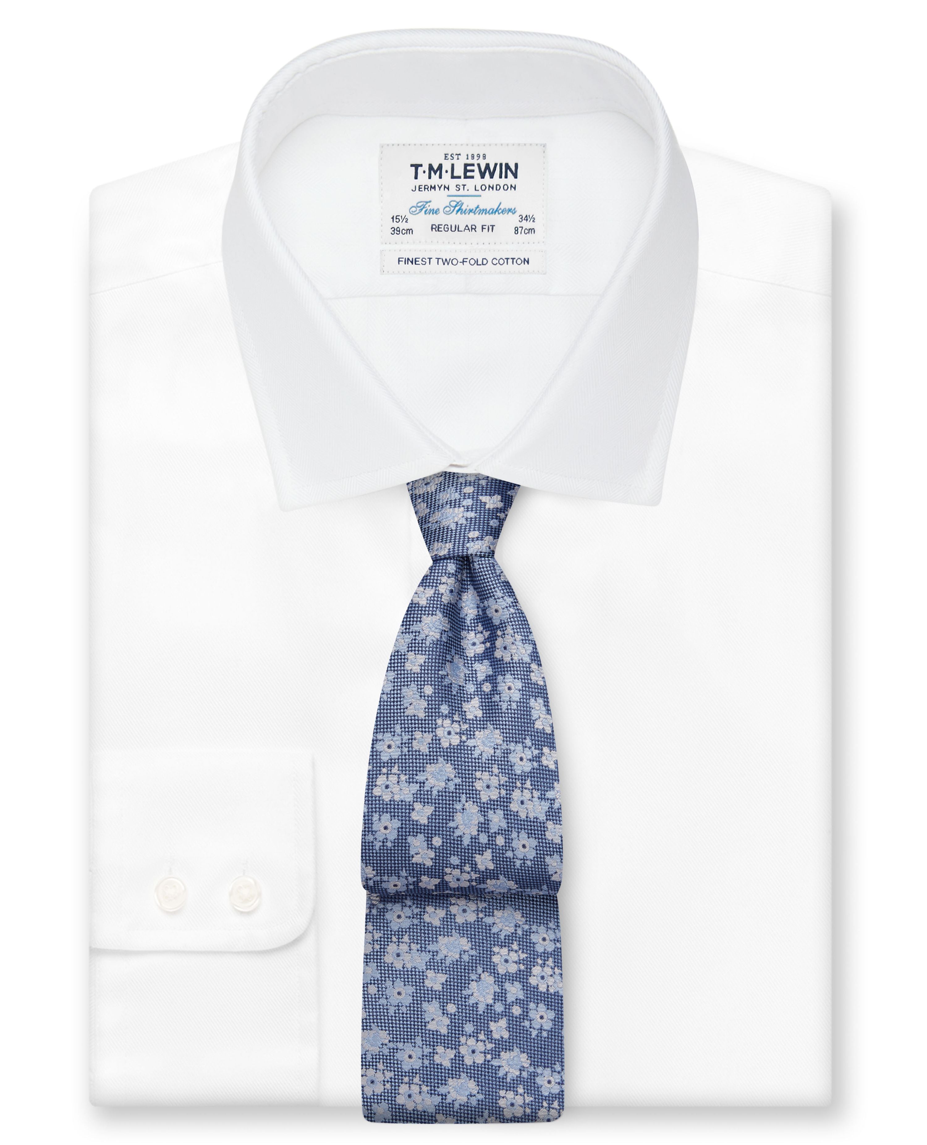 Occasionwear Wide Blue Floral Silk Tie