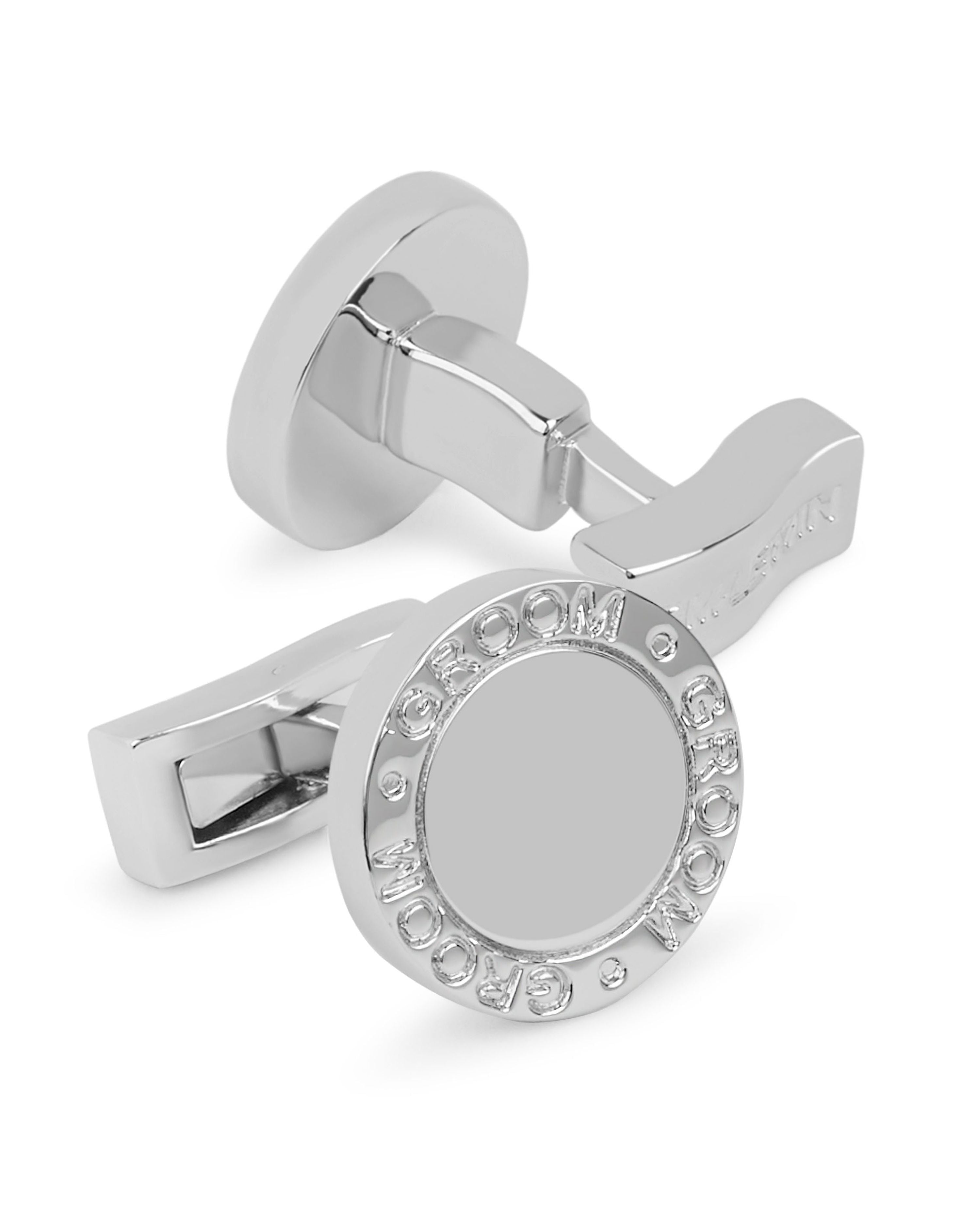 Occasionwear Silver-Tone Groom Cufflinks