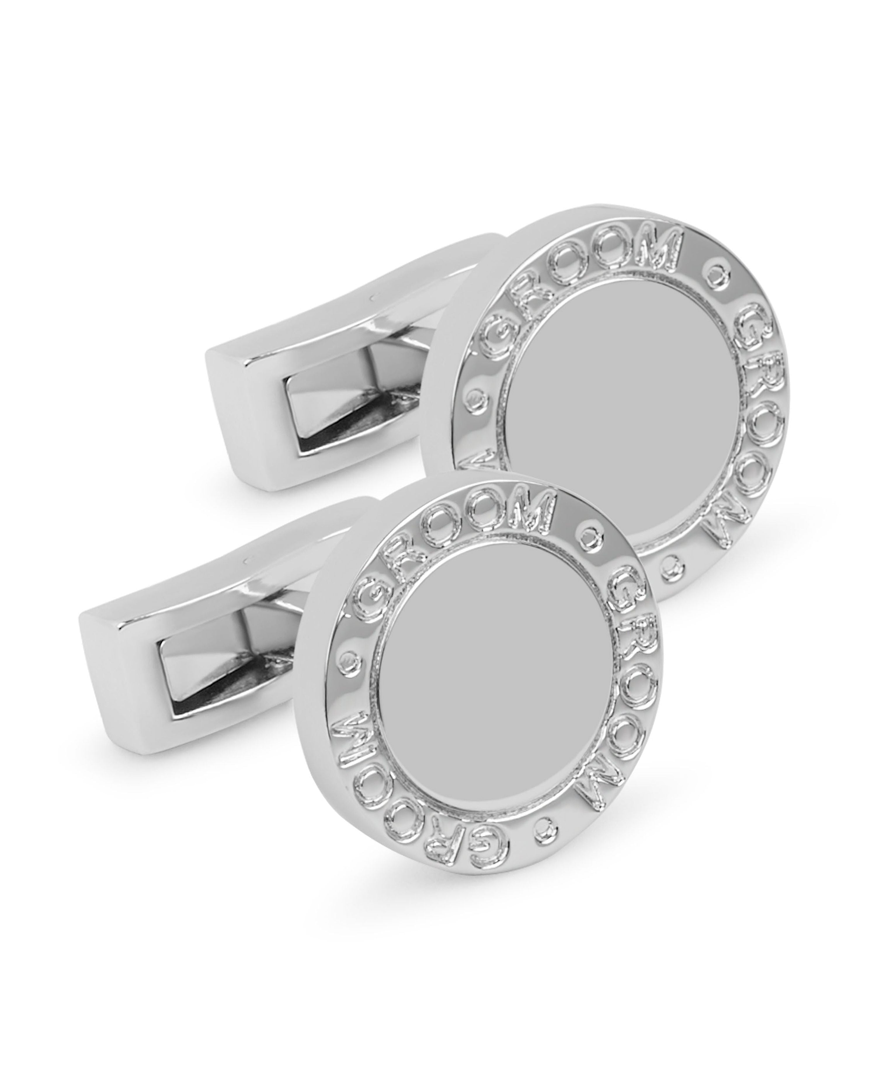 Occasionwear Silver-Tone Groom Cufflinks