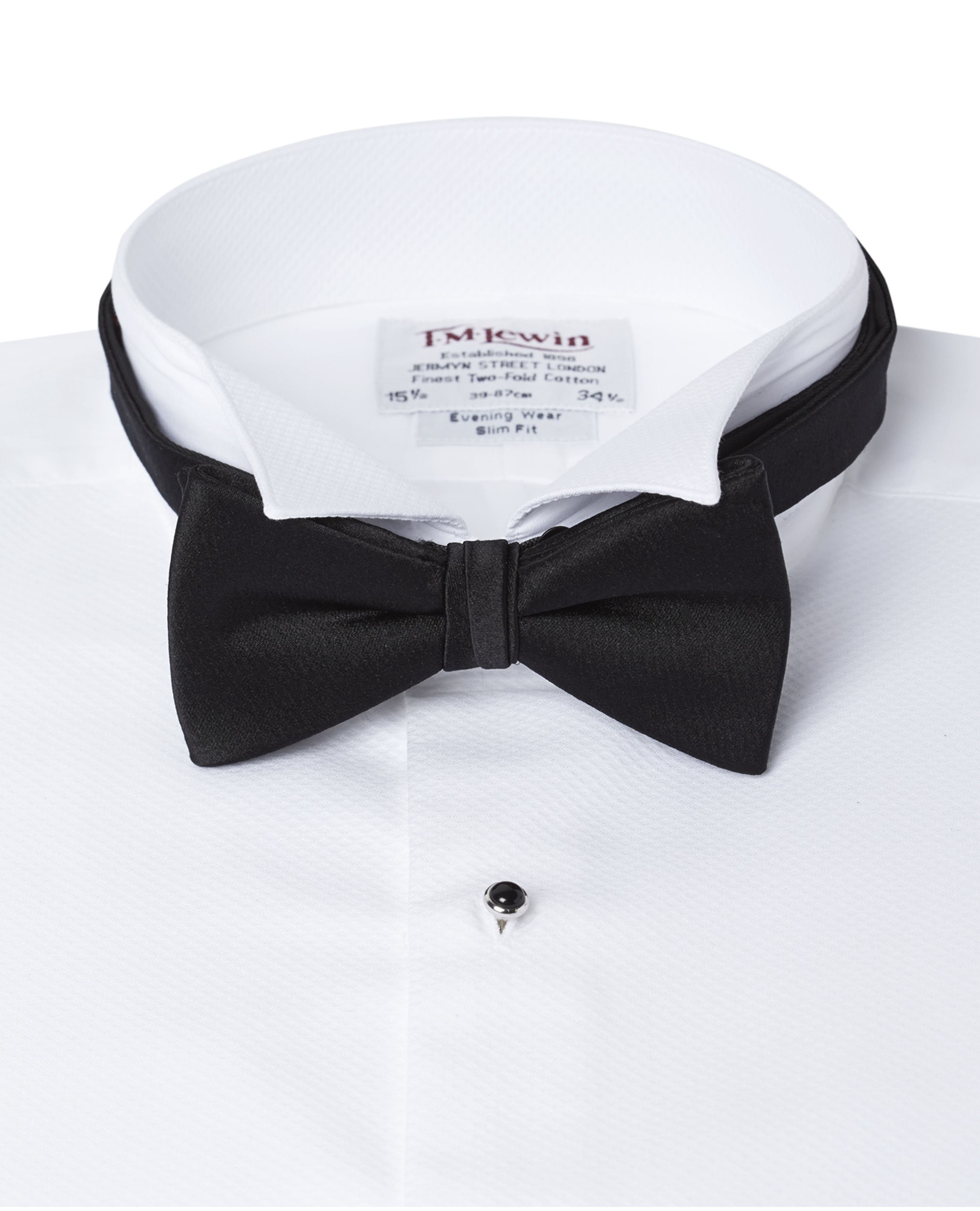 Black Satin Ready-Tied Bow Tie