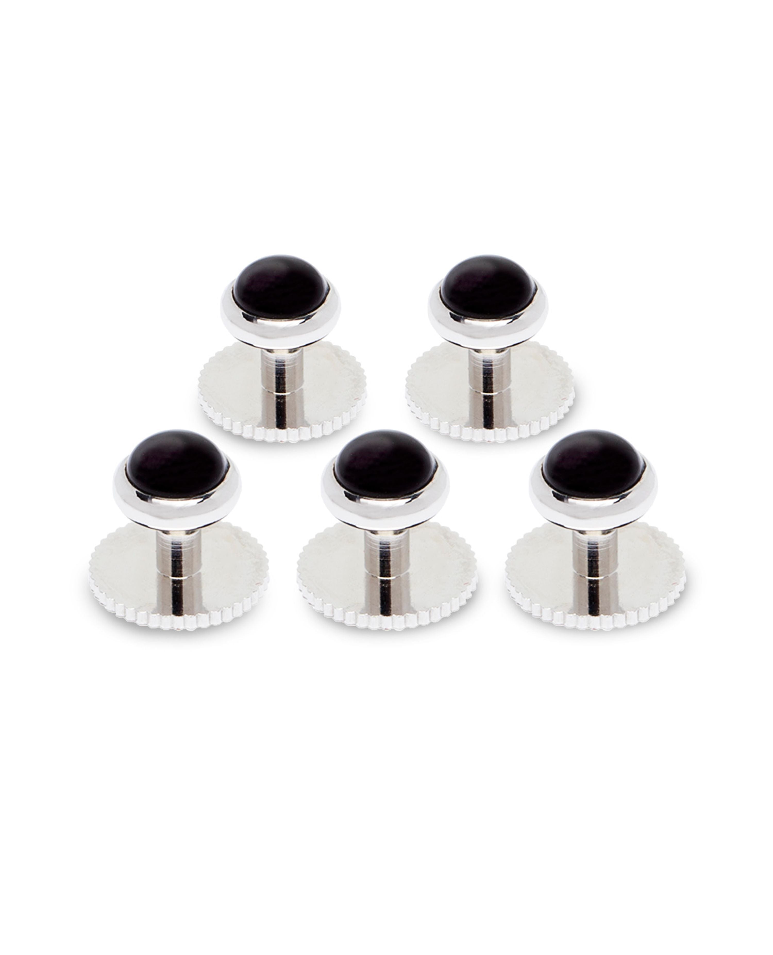 Black Silver Dress Shirt Studs